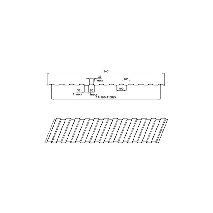 Профнастил Профлист-Металл МП10ПГ 0.5 Norman RAL 8004