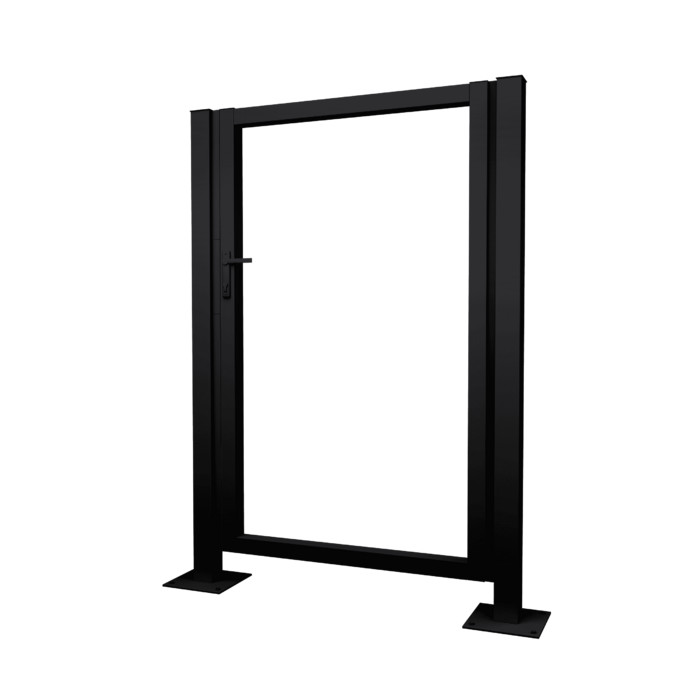 Калитка Жалюзи 2,0х1 прямоугольный фланец 230х230 RAL 9005 без заполнения