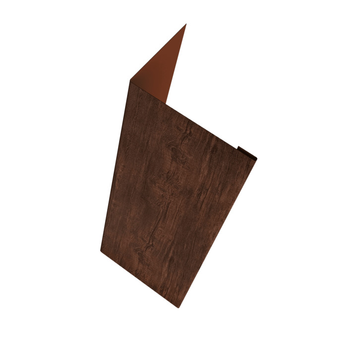 Нащельник (для калиток и ворот) 25х35 жалюзи Milan, Tokyo, Palermo 0,45 Print Premium Cherry Wood Dark FTC (L2,5)
