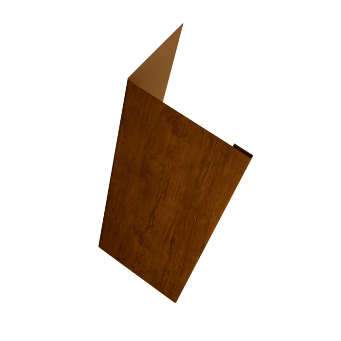 Нащельник (для калиток и ворот) 25х35 жалюзи Milan, Tokyo, Palermo 0,45 Print Premium Golden Wood Intense FTC (L1,68)