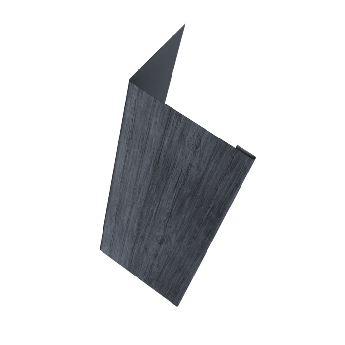 Нащельник (для калиток и ворот) 25х35 жалюзи Milan, Tokyo, Palermo 0,45 Print Premium Grey Wood TwinColor (L2,5)