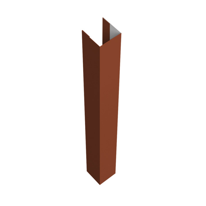 Стойка жалюзи Texas для монтажа с крепежным вкладышем 0,45 Drap ST RAL 8004 терракота (3м)