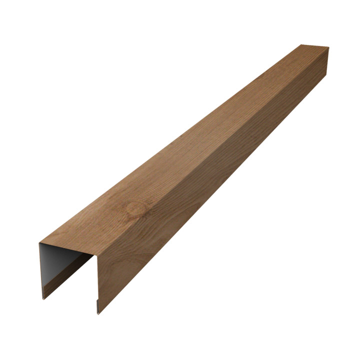Планка вертикальная лицевая для забора жалюзи Palermo 0,45 Print Premium Pine Wood Fresh (2,5м)