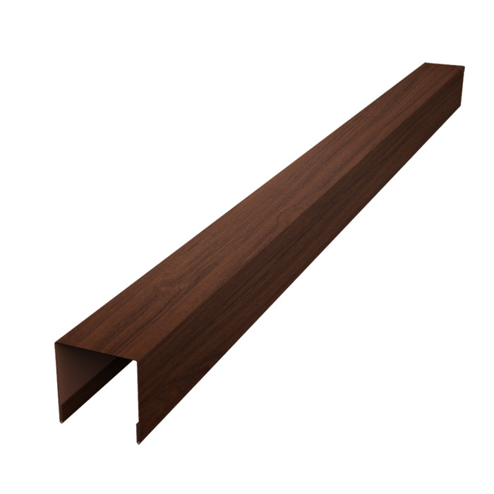 Планка вертикальная лицевая для забора жалюзи Palermo 0,45 Print Elite Choco Wood TwinColor (2,5м)