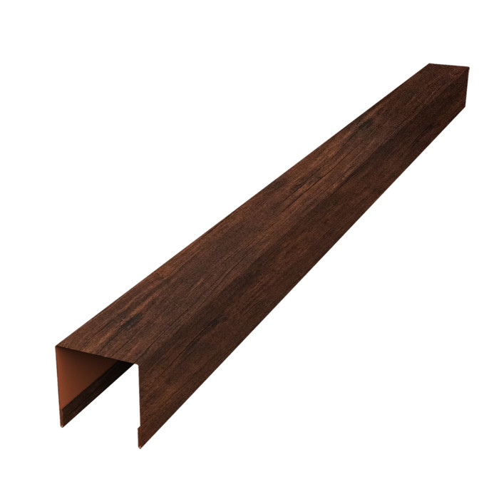 Планка вертикальная лицевая для забора жалюзи Palermo 0,45 Print Premium Cherry Wood Dark FTC (1,8м)