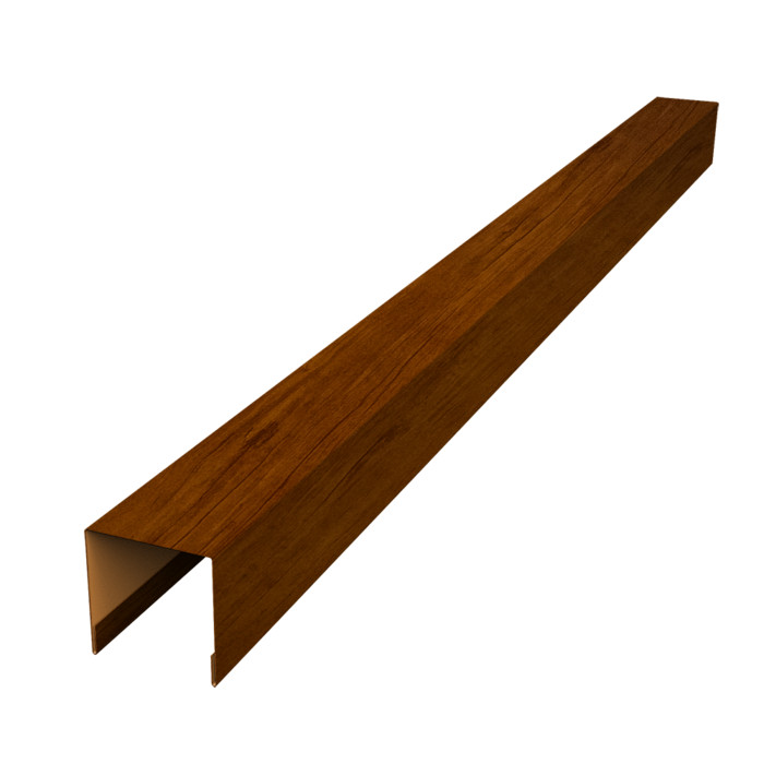 Планка вертикальная лицевая для забора жалюзи Palermo 0,45 Print Premium Golden Wood Intense FTC (3м)