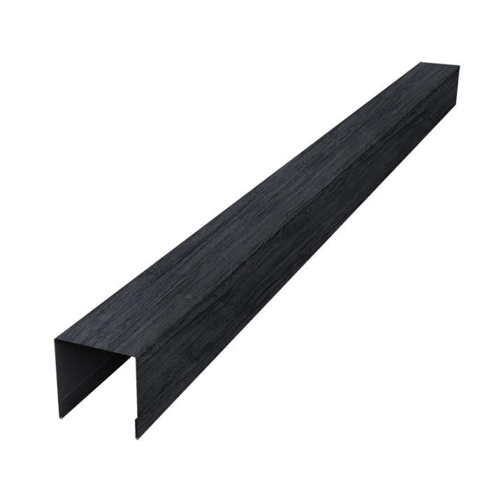 Планка вертикальная лицевая для забора жалюзи Palermo 0,45 Print Premium Grey Wood TwinColor (1,8м)
