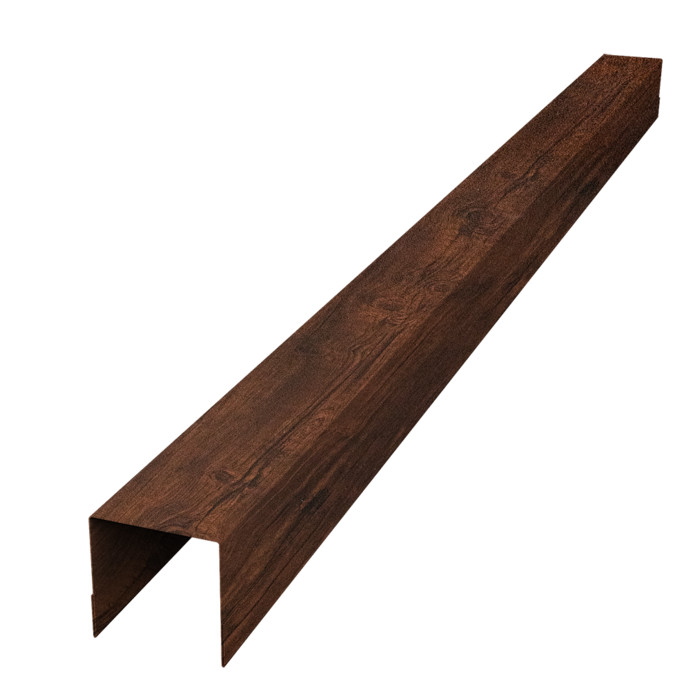 Планка вертикальная обратная для забора жалюзи Palermo 0,45 Print-Double Premium Cherry Wood Dark F (2м)