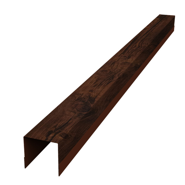 Планка вертикальная обратная для забора жалюзи Palermo 0,45 Print Elite Cherry Wood TwinColor (1,8м)