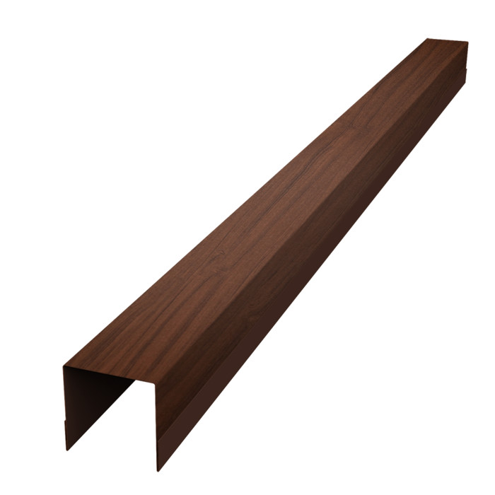 Планка вертикальная обратная для забора жалюзи Palermo 0,45 Print Elite Choco Wood TwinColor (2,5м)