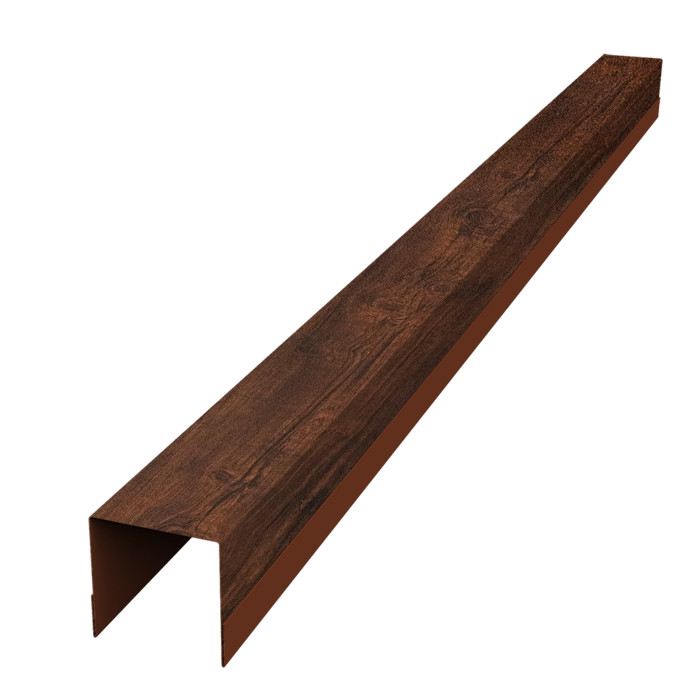 Планка вертикальная обратная для забора жалюзи Palermo 0,45 Print Premium Cherry Wood Dark FTC (2м)