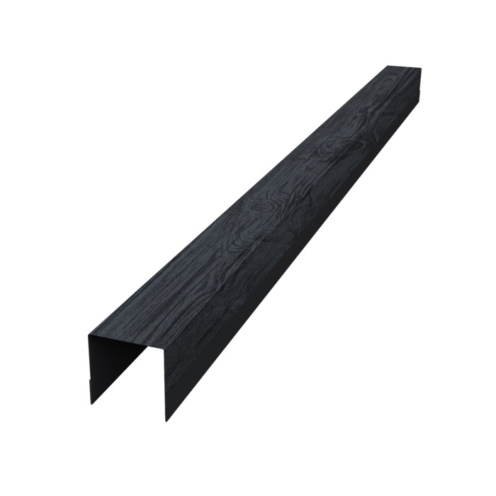 Планка вертикальная обратная для забора жалюзи Palermo 0,45 Print Premium Grey Wood TwinColor (1,8м)
