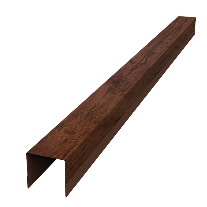 Планка вертикальная обратная для забора жалюзи Palermo 0,45 Print Premium Cherry Wood Fresh TwinColor (2м)