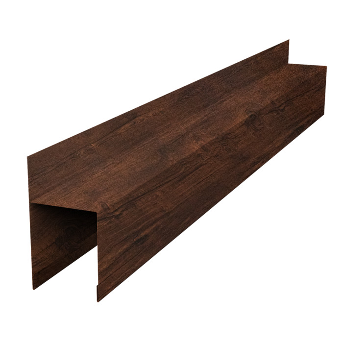Планка опорная составная внешняя для забора жалюзи Palermo 0,45 Print-Double Premium Cherry Wood Dark F (2м)