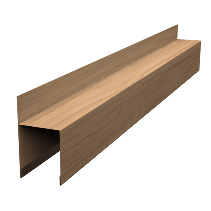 Планка опорная составная внешняя для забора жалюзи Palermo 0,45 Print Elite Honey Wood TwinColor (2,5м)