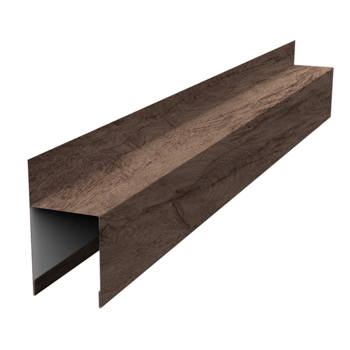 Планка опорная составная внешняя для забора жалюзи Palermo 0,45 Print Premium Almond Wood Fresh (2м)