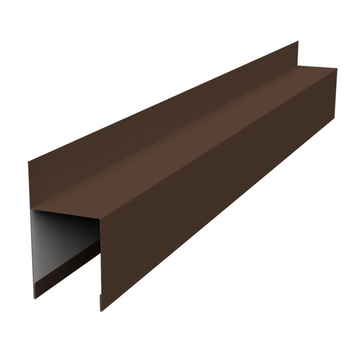 Планка опорная составная внешняя для забора жалюзи Palermo 0,5 Satin Matt RAL 8017 шоколад (2,5м)