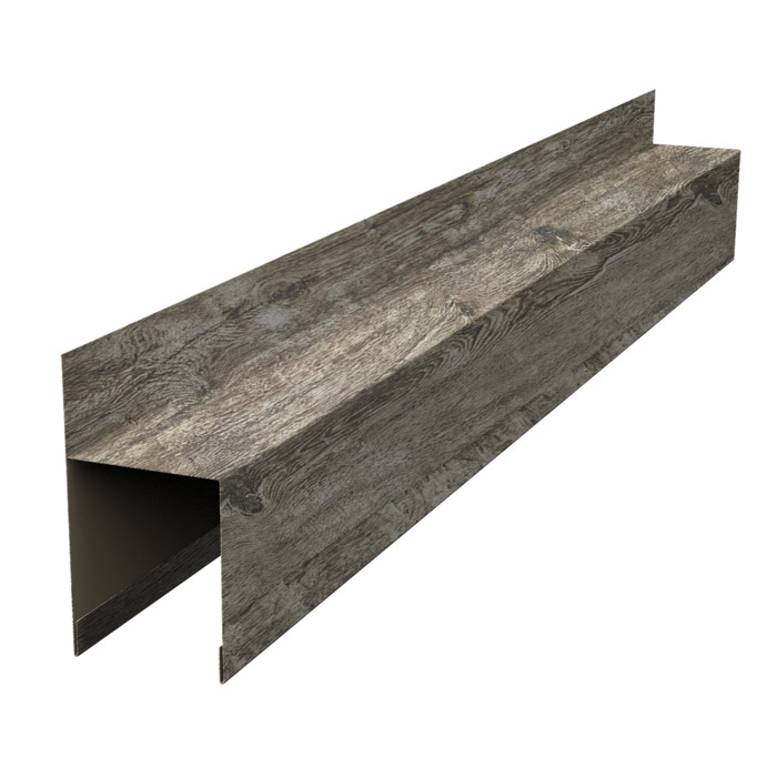 Планка опорная составная внешняя для забора жалюзи Palermo 0,45 Print Elite Nordic Wood TwinColor (1,8м)