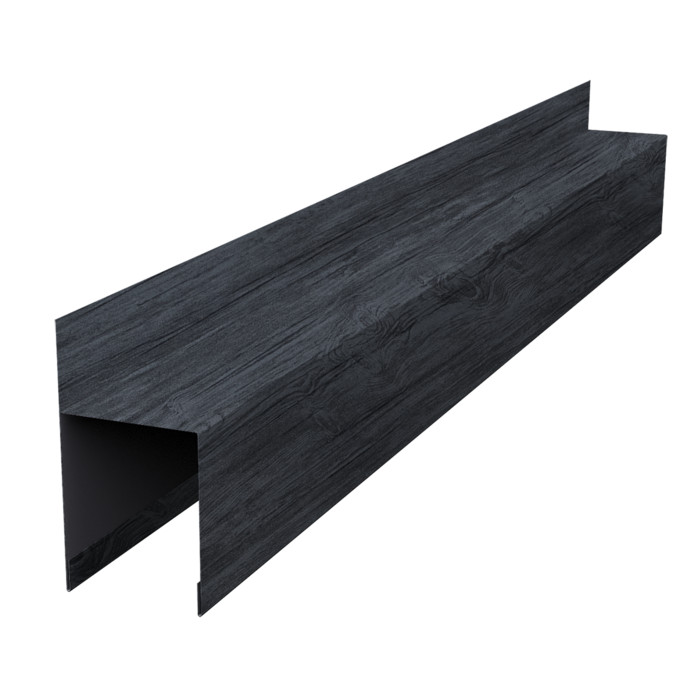 Планка опорная составная внешняя для забора жалюзи Palermo 0,45 Print Premium Grey Wood TwinColor (3м)