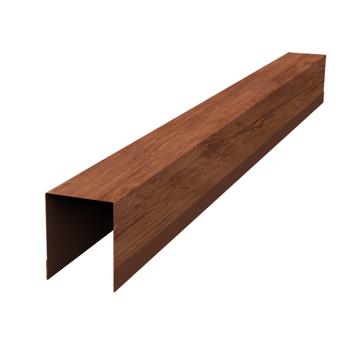 Планка опорная составная внутренняя для забора жалюзи Palermo 0,45 Print Premium Rowan Wood Intense FTC (2,5м)