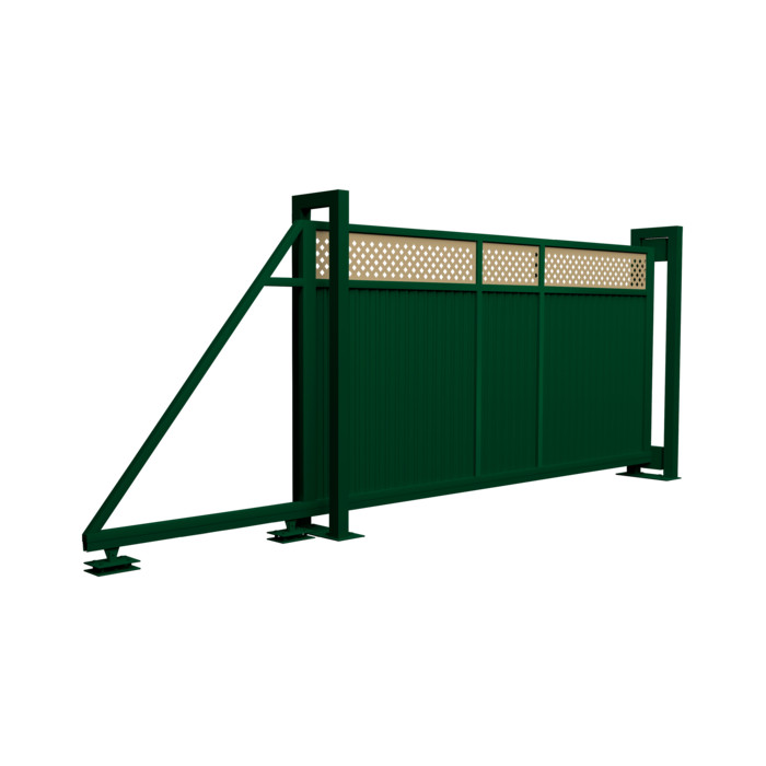 Ворота откатные Estet Plus 2,0х4,5 RAL 6005/1014