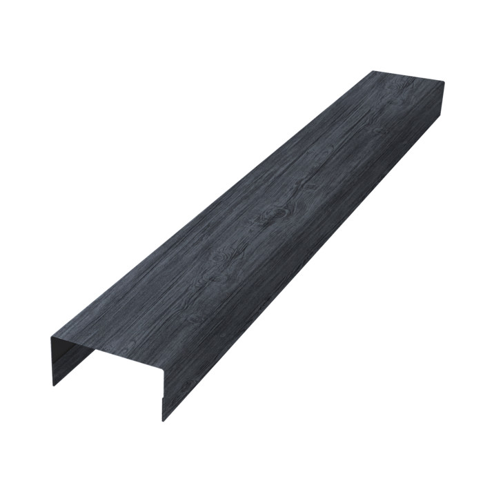 Крышка забора для горизонтального монтажа штакетника 0,45 Print Premium Grey Wood TwinColor (2,5м)