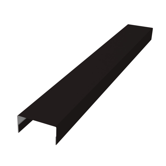 Крышка забора для горизонтального монтажа штакетника 0,5 Rooftop Бархат RAL 9005 черный (2,5м)