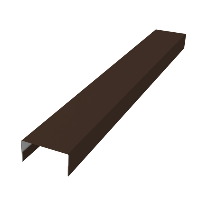 Крышка забора для горизонтального монтажа штакетника 0,45 Drap RAL 8017 шоколад (2м)