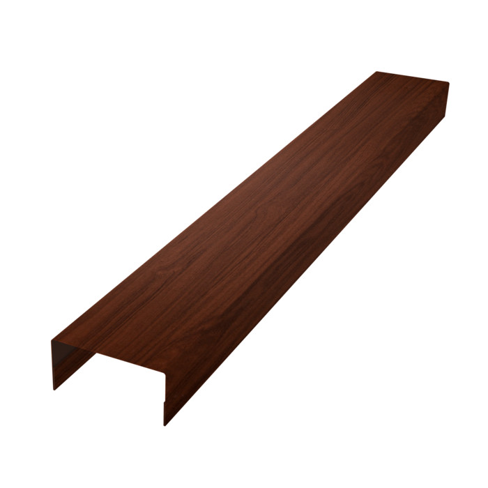 Крышка забора для горизонтального монтажа штакетника 0,45 Print Elite Choco Wood TwinColor (3м)