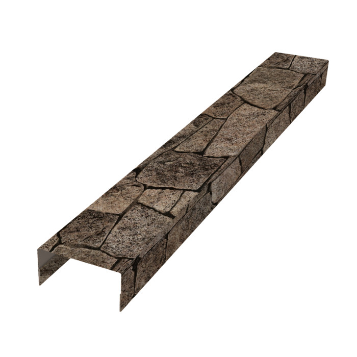 Крышка забора для горизонтального монтажа штакетника 0,45 Print Elite King Stone TwinColor (2,5м)