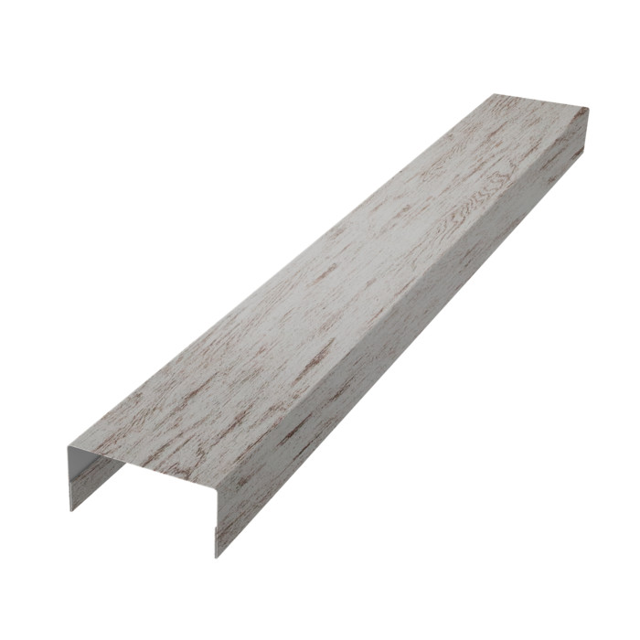 Крышка забора для горизонтального монтажа штакетника 0,45 Print Elite Snow Wood TwinColor (3м)