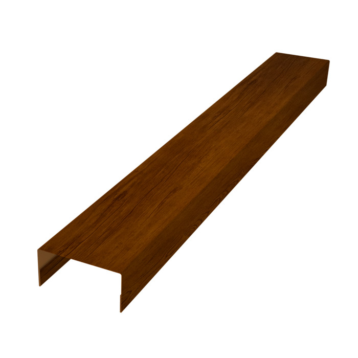 Крышка забора для горизонтального монтажа штакетника 0,45 Print Premium Golden Wood Intense FTC (3м)