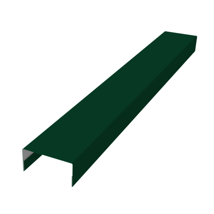 Крышка забора для горизонтального монтажа штакетника 0,5 Satin Matt TX RAL 6005 зеленый мох (3м)
