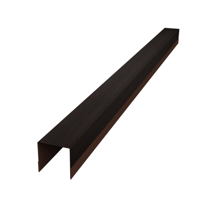Планка вертикальная обратная для горизонтального монтажа штакетника 0,45 Print Elite Coffee Wood TwinColor (2м)