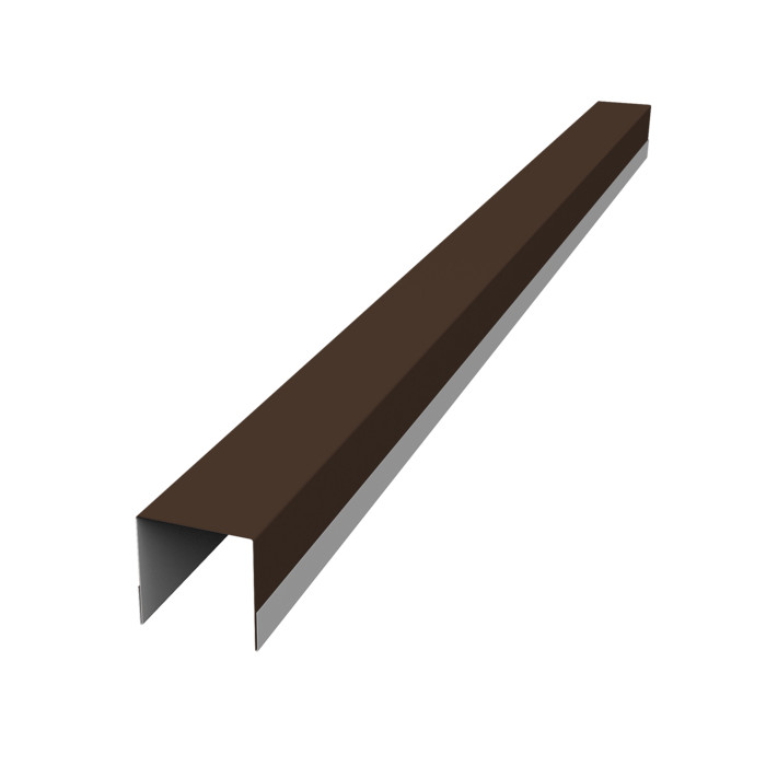 Планка вертикальная обратная для горизонтального монтажа штакетника 0,5 Drap RAL 8017 шоколад (1,8м)